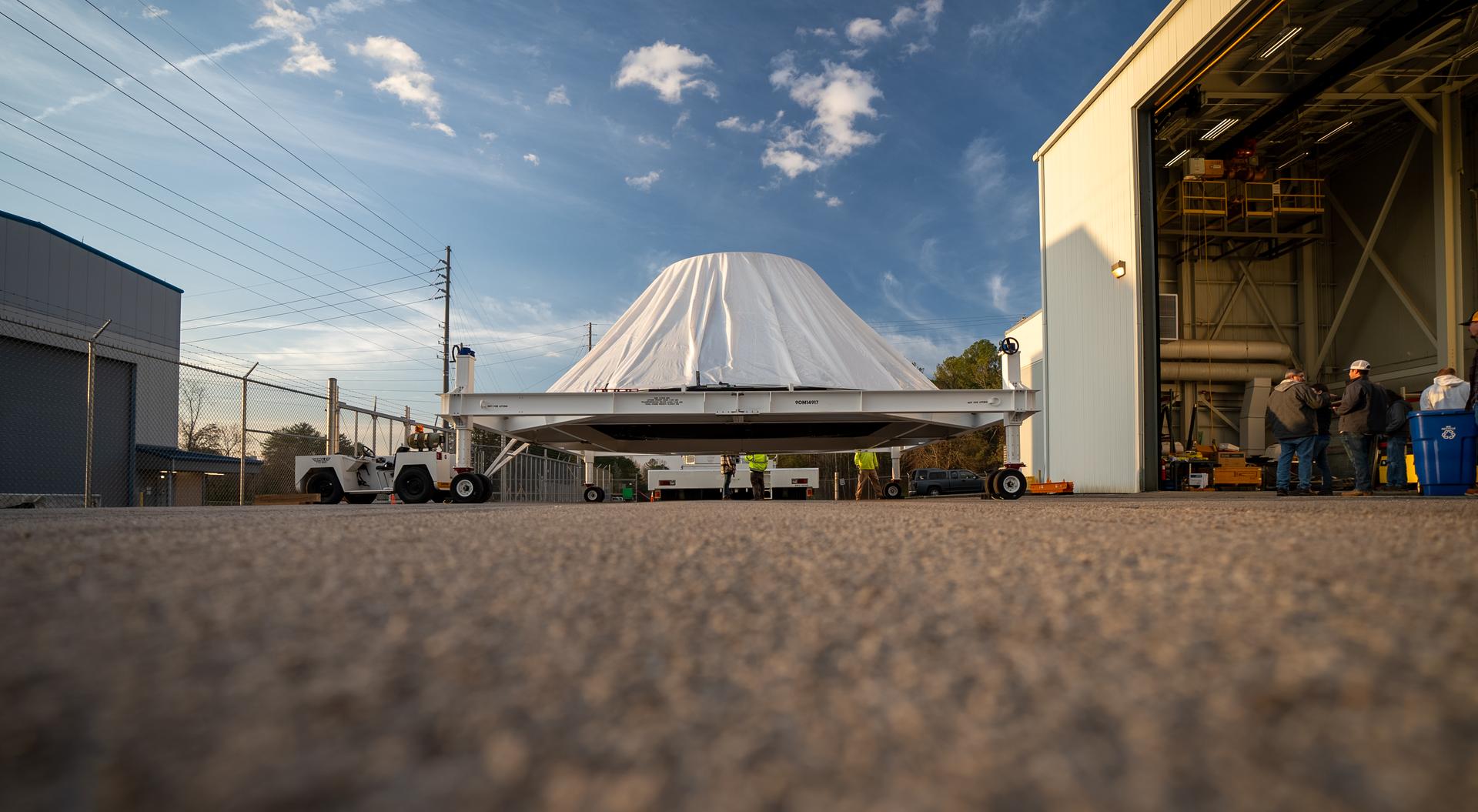 SLS Payload Adapter Moved for Testing at NASA Marshall
